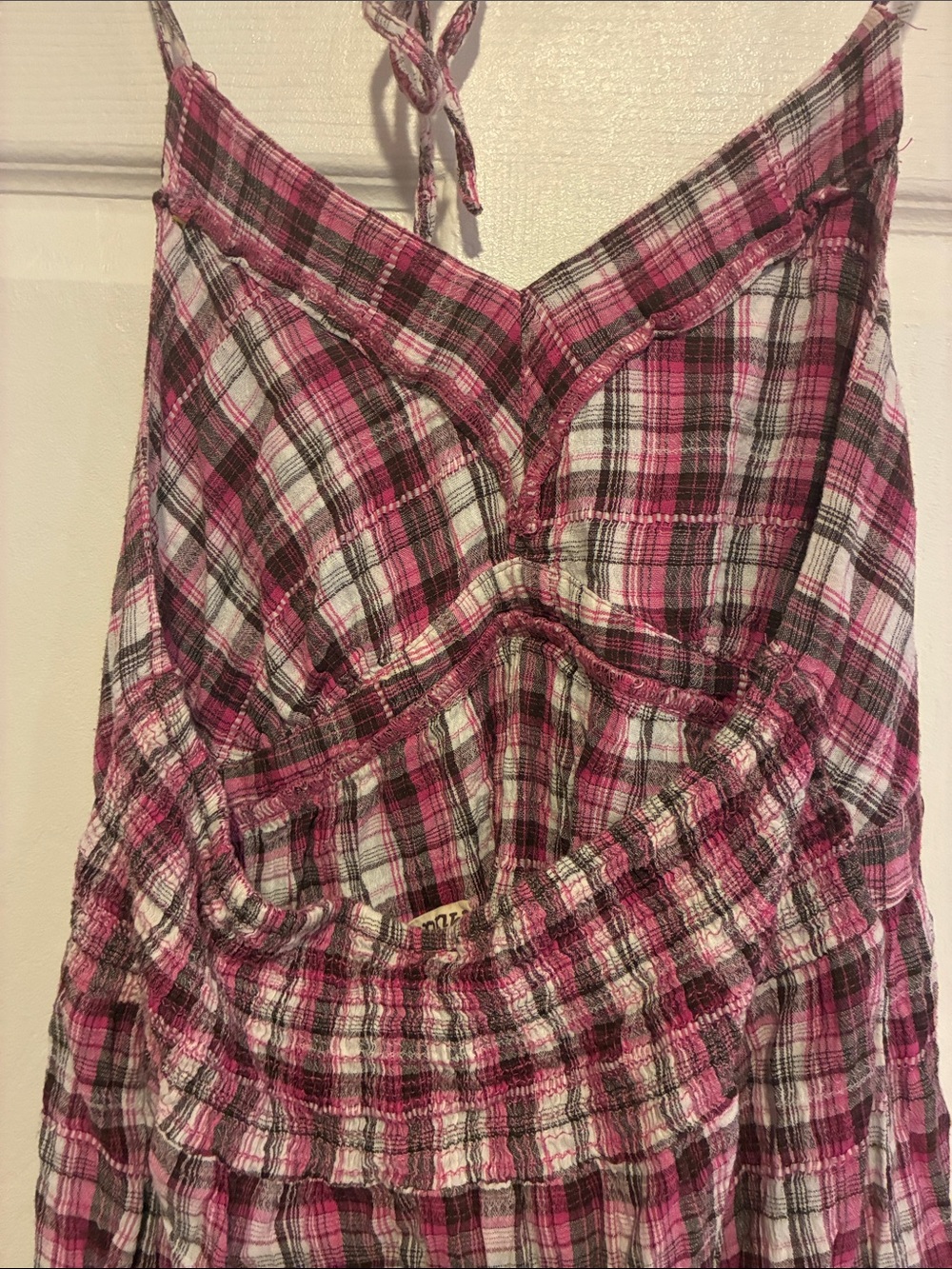Pink Plaid Mudd Babydoll Halter Top - Picture 7 of 7